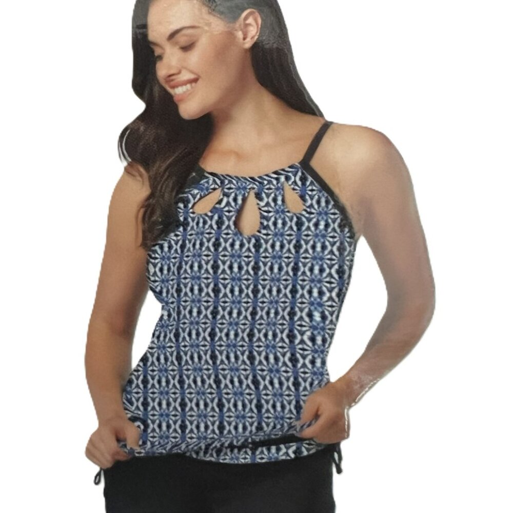 Free Country Keyhole Tankini with Boy Short Swimsuit S 4-6